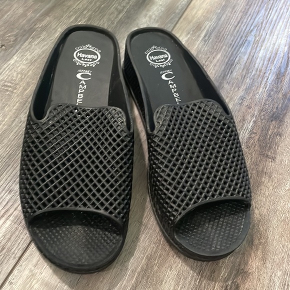 Jeffrey Campbell Havana Last Fling 2 Black Slide Platform Sandal - Picture 2 of 7